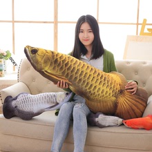 金色龍魚仿真3D創意抱枕毛絨玩具寵物用品批發定制可開發票