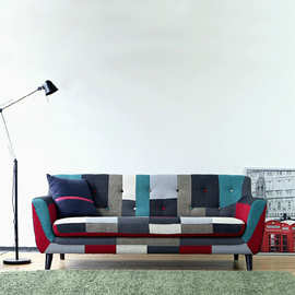 直销 时尚新款布艺沙发现代小户型椅子花色咖啡厅书房实木沙发