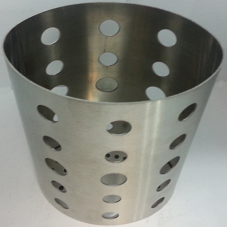 Factory direct sales of stainless steel chopstick buckets, household punched and brushed egg-shaped cookware buckets, and tableware buckets for fast food and snack shops detail image 3