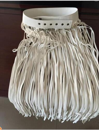 Long Flowing Fringe Belt Gypsy Style Women's Adjustable Skirt Style PU Leather Waist Wrap