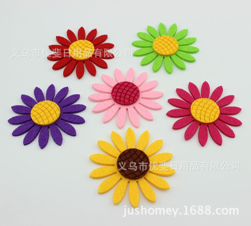不织布太阳花布贴 环保装饰墙贴 幼教diy材料 无纺布太阳花向日葵