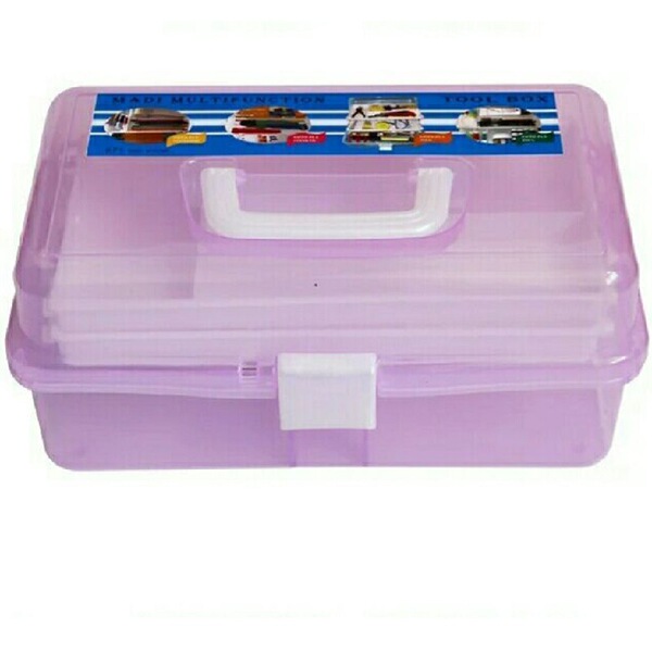 Transparent toolbox 671 toolbox three -layer plastic tool box nail…