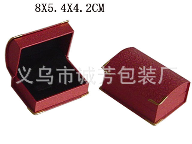 定制金角饰品耳钉盒蝴蝶扣弧面直边珠宝首饰充皮纸翻盖耳环包装盒