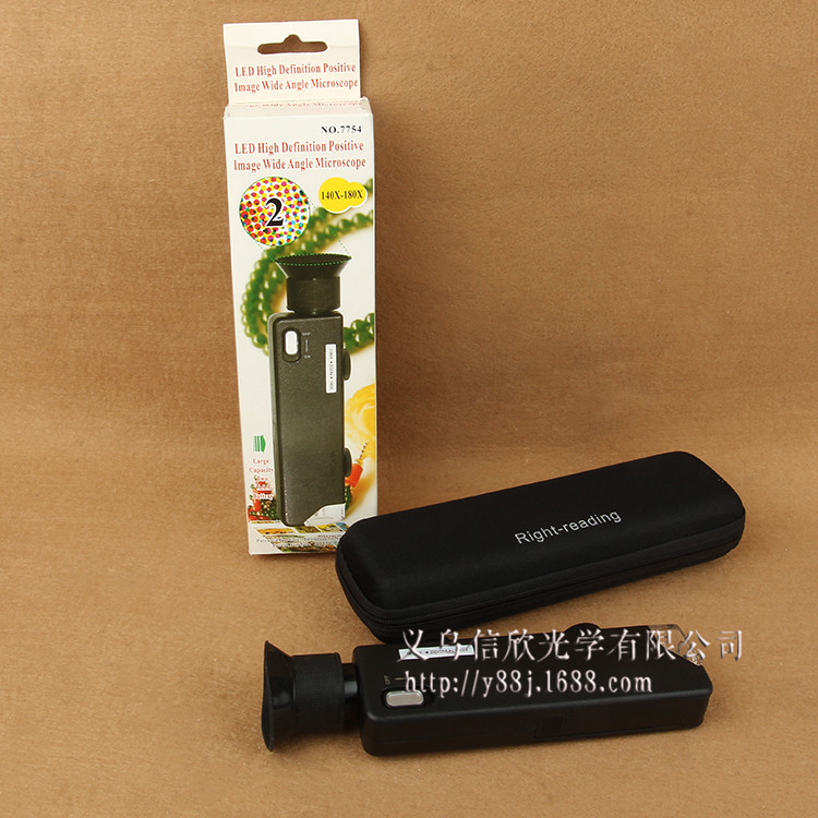 新款7754带LED灯手持式放大镜 140X-180X高清正像广角观察显微镜