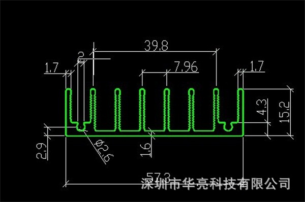 宽57高15MM*长，厂家现货梳子型散热器，LED散热片，横型散热片
