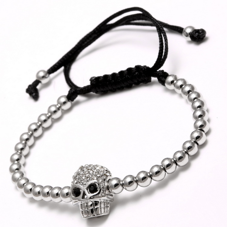 Fashion Skull Copper Plating Zircon Bracelets 1 Piece