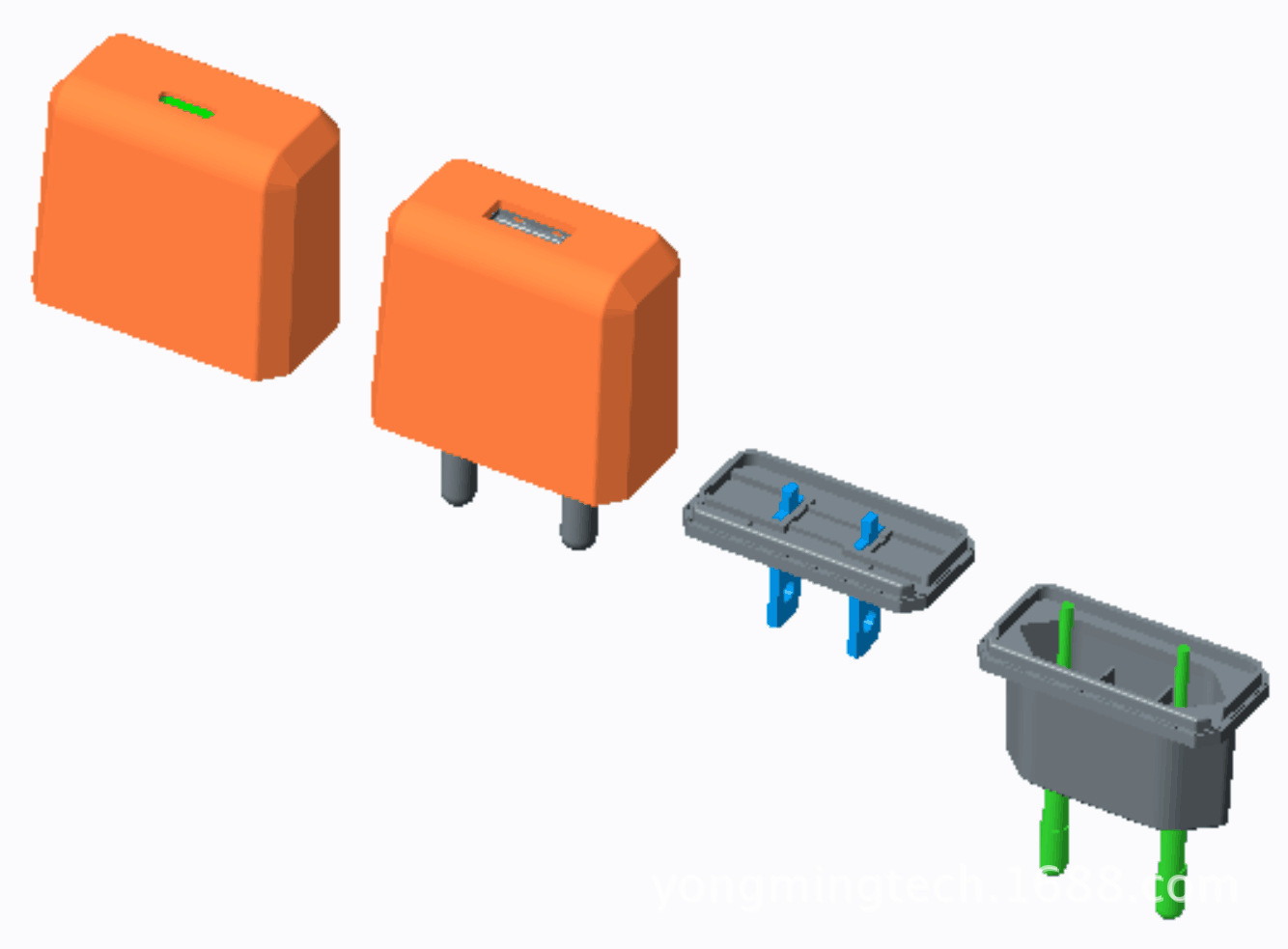 热销迷你新款5V1.5A USB 充电器外壳，TYPE C充电器外壳