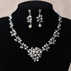 Accessory for bride from pearl, necklace, earrings, set, elite chain for key bag , bright catchy style