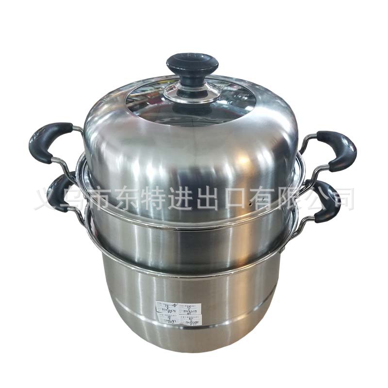 Factory direct sales of stainless steel steamer with combined lid and bottom, double-ear, multi-purpose household steamer drawer detail image 3