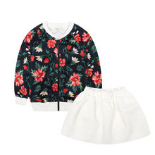 秋款童装大红花女童套装批发儿童服装童装一件待发 中小童