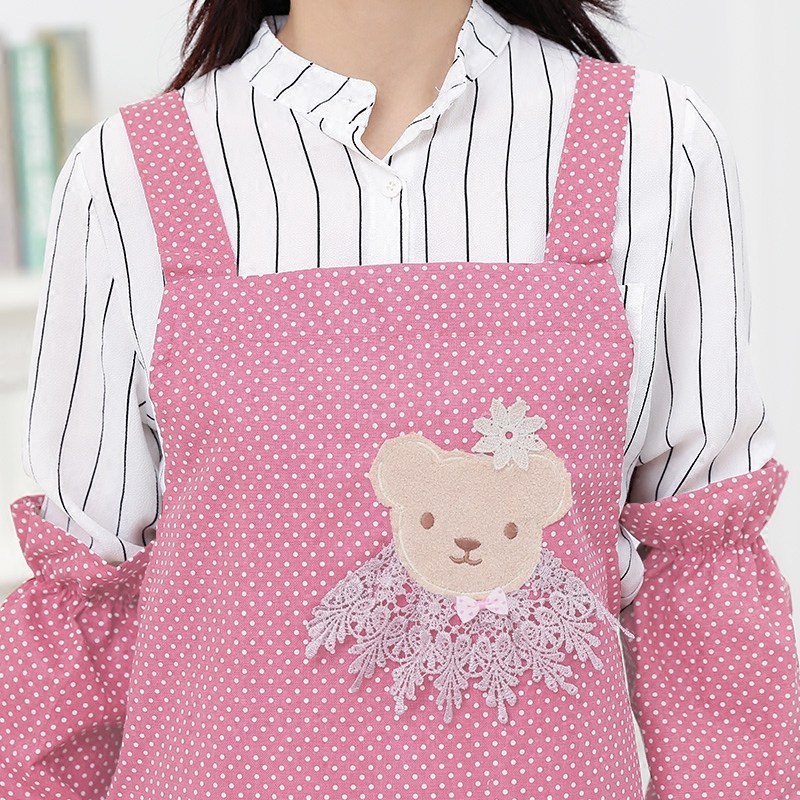 Liquidación Corea moda delantal impermeable de las mujeres manga leche té tienda cocina restaurante flor tienda TRABAJO ROPA logotipo personalizado logotipo