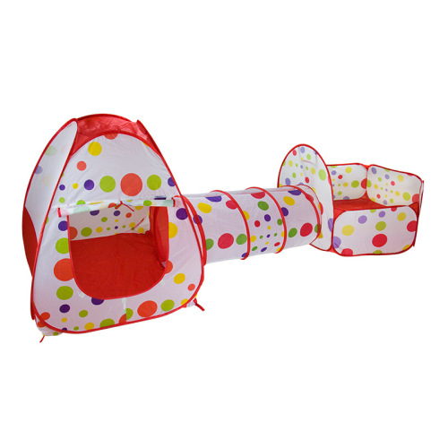Cowboy Child Tent Set of 3 with Basketball Pool, Crawling Tunnel, Tent House, Playhouse for 3-Year-Old Baby