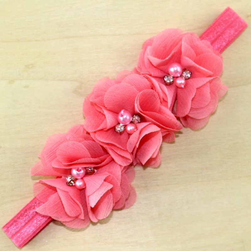 Fashion Flower Cloth Inlay Rhinestones Hair Band 1 Piece display picture 8