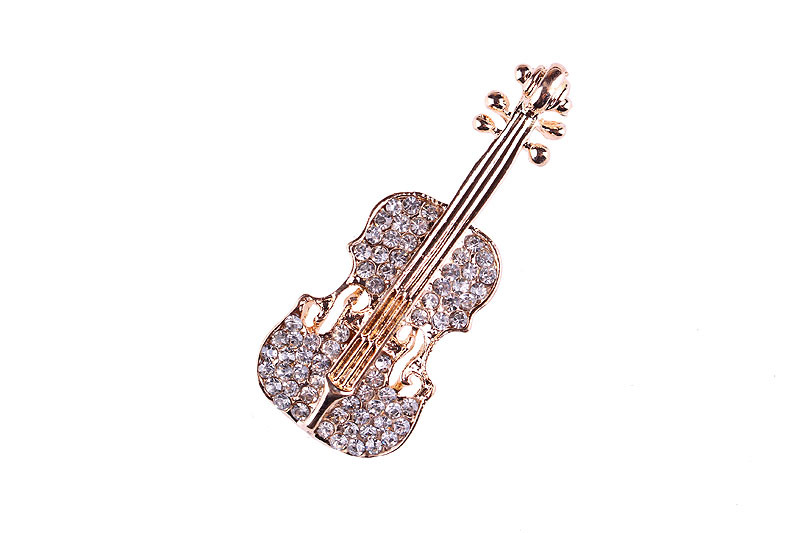 Fashion Guitar Alloy Plating Rhinestones Unisex Brooches display picture 8