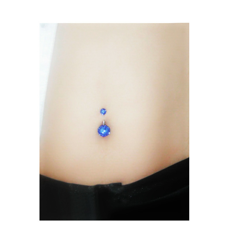 Wedding, Travel Occasion Piercing Jewelry Inlaid Soft Ball Stainless Steel Belly Button Umbilical Ring