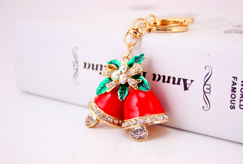 200g Weight Alloy, Metal Material Constellation Pattern Unisex Gender Craft Small Gift Christmas Dripping Oil Red Bell Bag Accessories Metal Pendant Key Chain 1