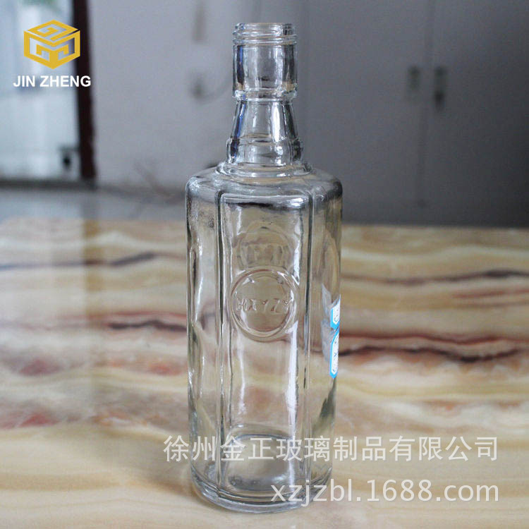玻璃瓶厂家批发 450ml透明玻璃洋酒瓶  保健酒瓶