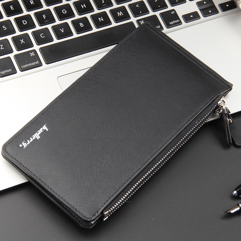 Men'S Cross Multi-Function Ultra-Thin Bank Card Bag Leisure Multi Card Long Wallet