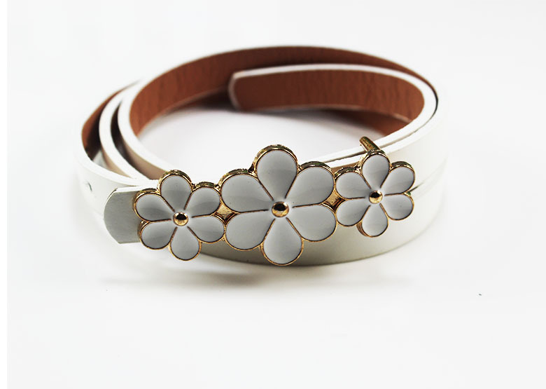 50g Weight Belt Classification 1 Piece Quantity Holiday, Daily Occasion Pu Leather Material Belt, Flower Pattern Women's Gender Sweet Style Sweet Belt Flower Pu Leather Women's Leather Belts 1