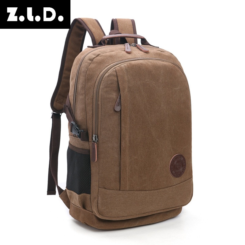 New wear-resistant washed canvas backpac...