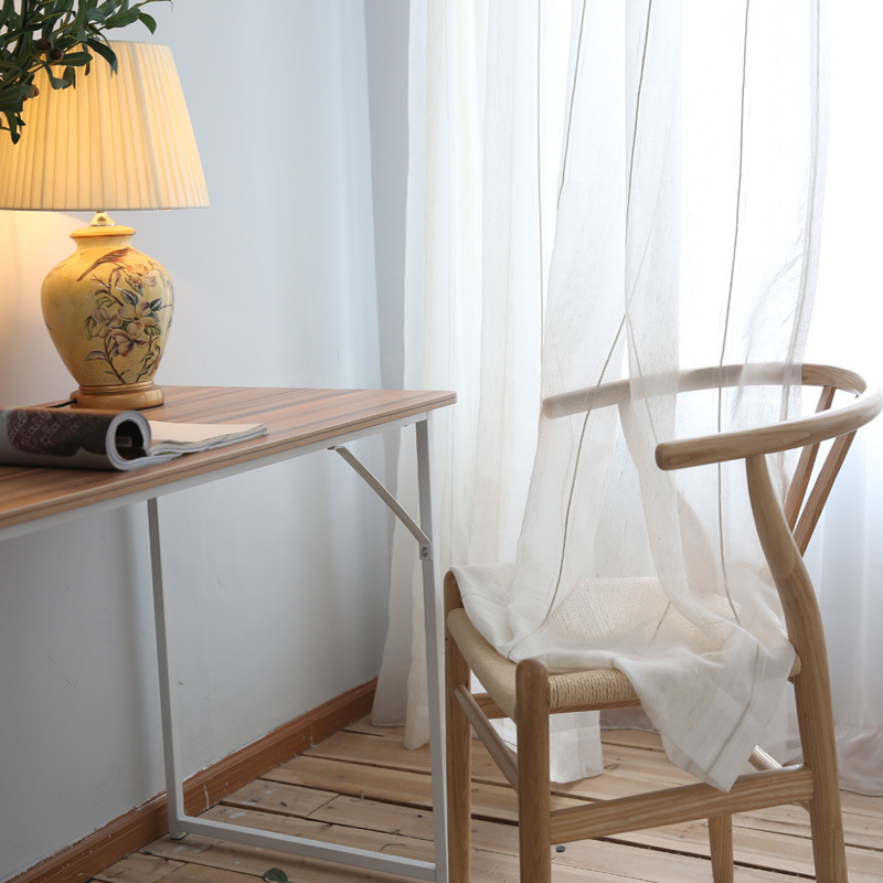 Striped Linen Linen Cotton Linen Solid Color White Gauze Versatile Curta Window Gauze Finished Gauze Curta