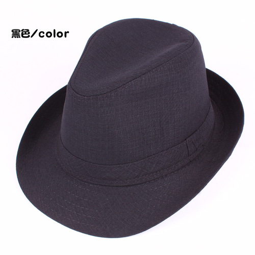 Spring style dance hat jazz hat stage performance hat suit fabric black top hat universal for middle-aged and elderly people