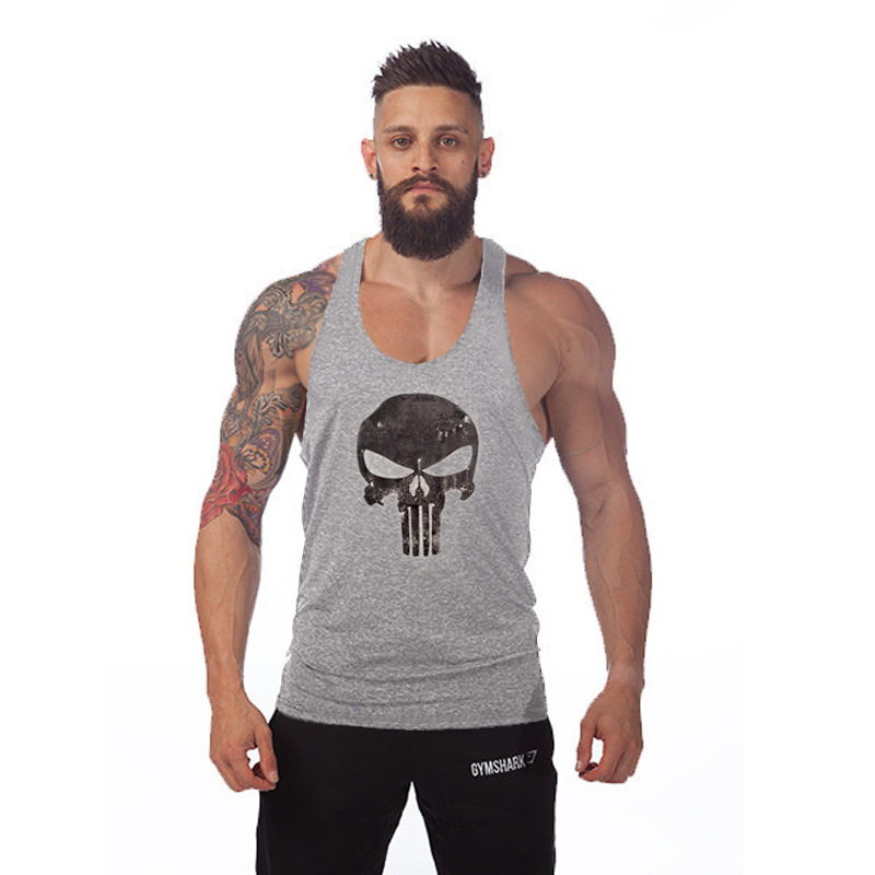 Skull Golds Bodybuilding Stringer Tank Tops Men Gyms Stringer Shirt ...