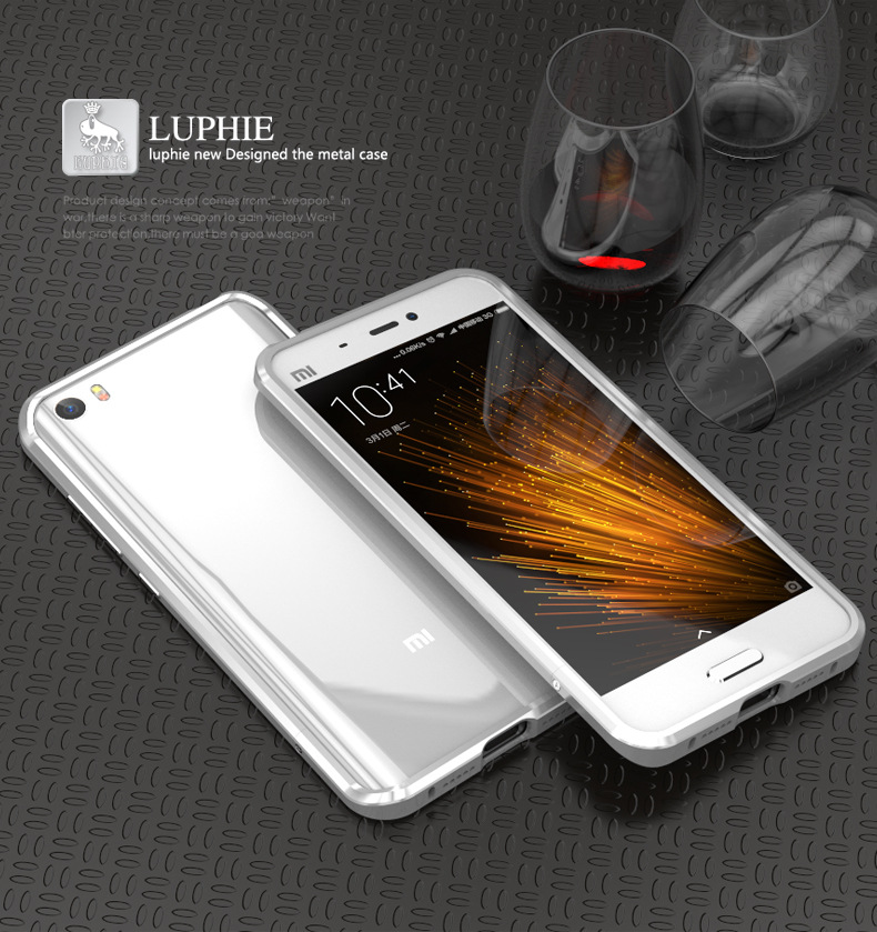 Luphie Blade Sword Slim Light Aluminum Bumper Metal Shell Case for Xiaomi Mi 5