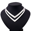Metal choker, necklace, glossy false collar, accessory, European style, simple and elegant design, wholesale