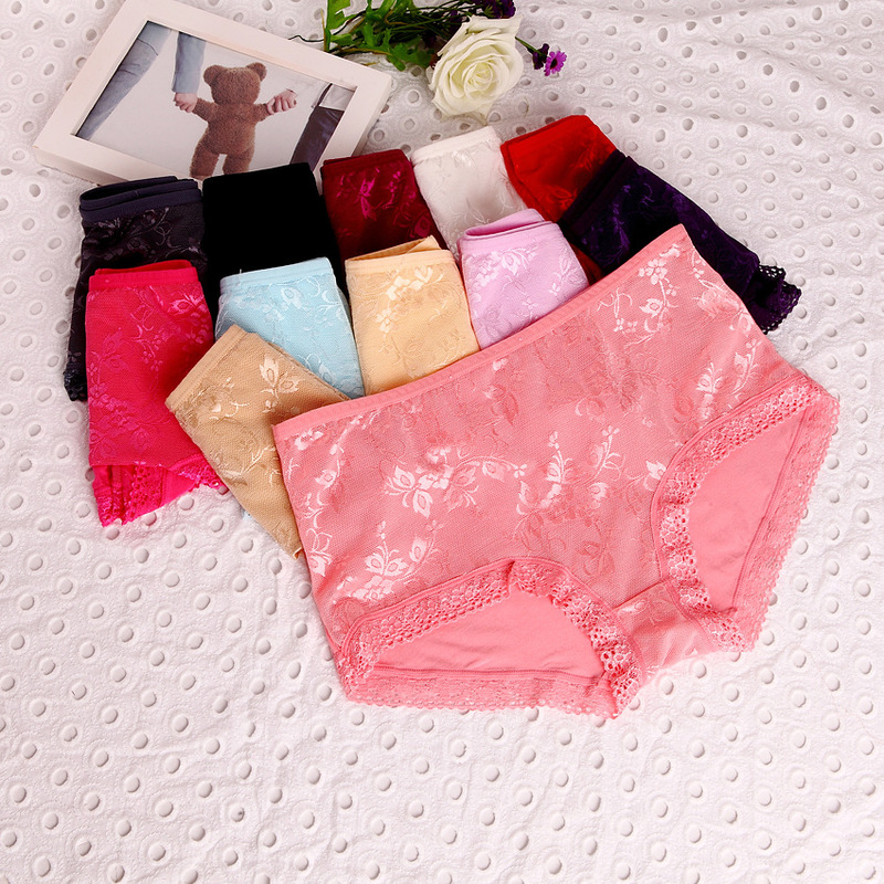 Xiaotianer bamboo fiber women's underwear sexy breathable mesh mid-waist plus size cotton Women's briefs summer 8807