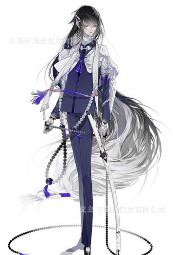 阔丝游戏刀剑乱舞新刀数珠丸恒次黑灰白渐变130cm长直发363y 阿里巴巴 阔丝游戏刀剑乱舞新刀数珠丸恒次黑灰白渐变130cm长直发363y 阿里巴巴