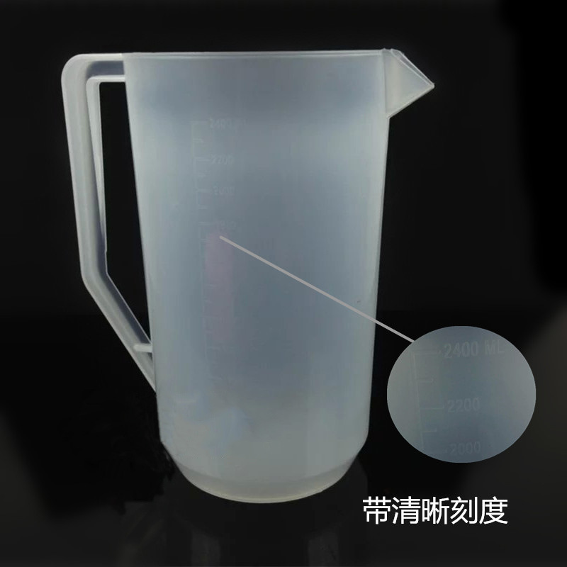 RJ45 hervidor grande de plástico con la escala taza de medición barril transparente PP material espesado hornear leche té 4L taza de medición proporción