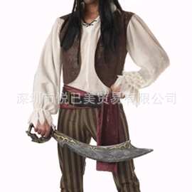 万圣节cosplay豪华海盗服装男成人化妆舞会加勒比海盗杰克船长