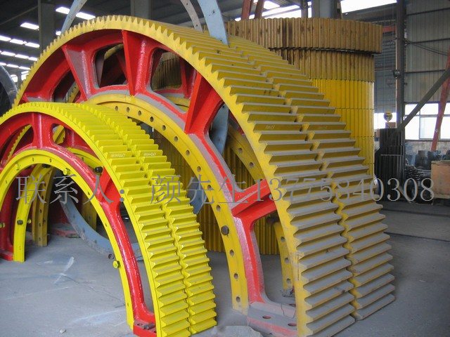 棒磨机大齿圈湿法溢流型球磨机大齿轮铸钢直齿外齿大齿圈配件制造