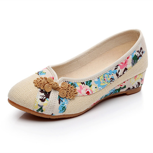 Hanfu shoes Qipao Chinese Princess folk dance cosplay shoesold Beijing cloth shoes female cloth shoes wedges breathable national wind women shoes