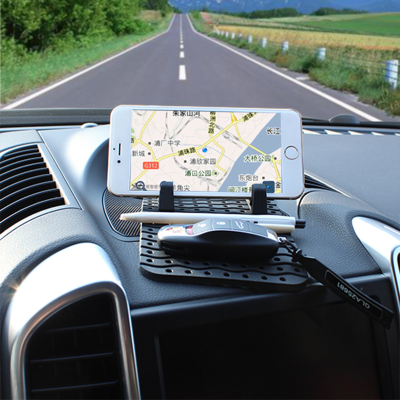 汽車多功能手機導(dǎo)航支架車用儀表臺硅膠置物墊車載防滑墊BYS-205