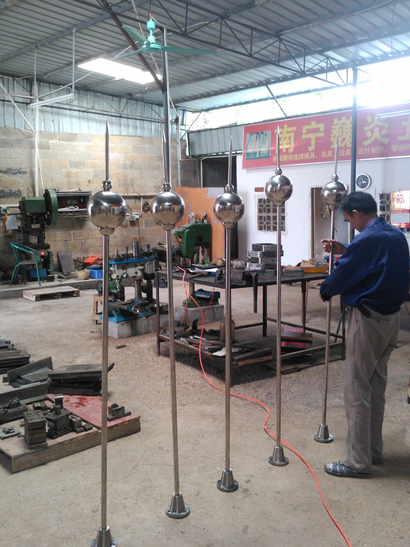 不锈钢单球型防雷优化避雷针 球形优化装饰避雷针1.5米