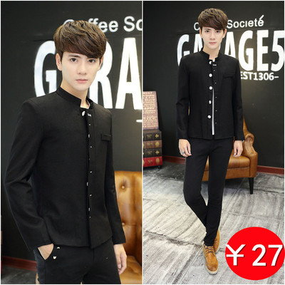 Love Universities man Chinese collar Suit Self cultivation Chinese tunic suit Youth Four seasons new pattern Costume