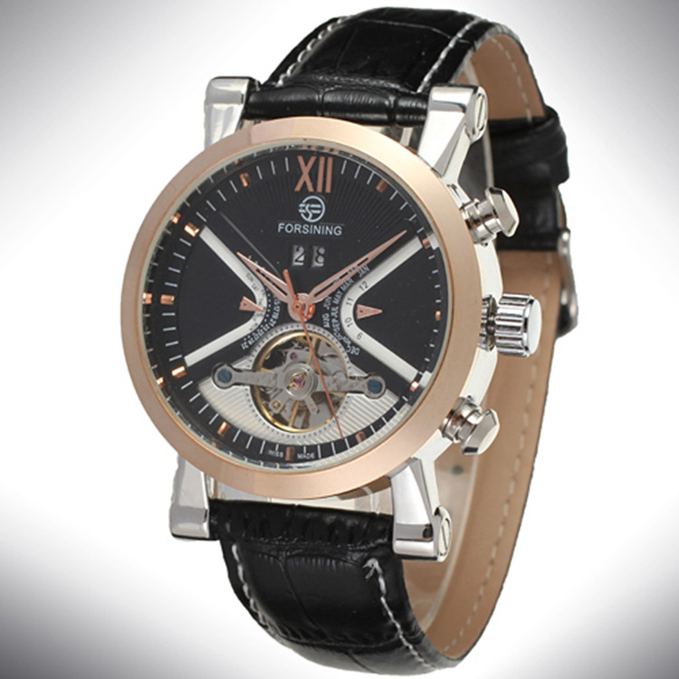 FORSINING motion Trend Mechanics watch Rome Graduation calendar Hollow Mechanics Belt watch 2371