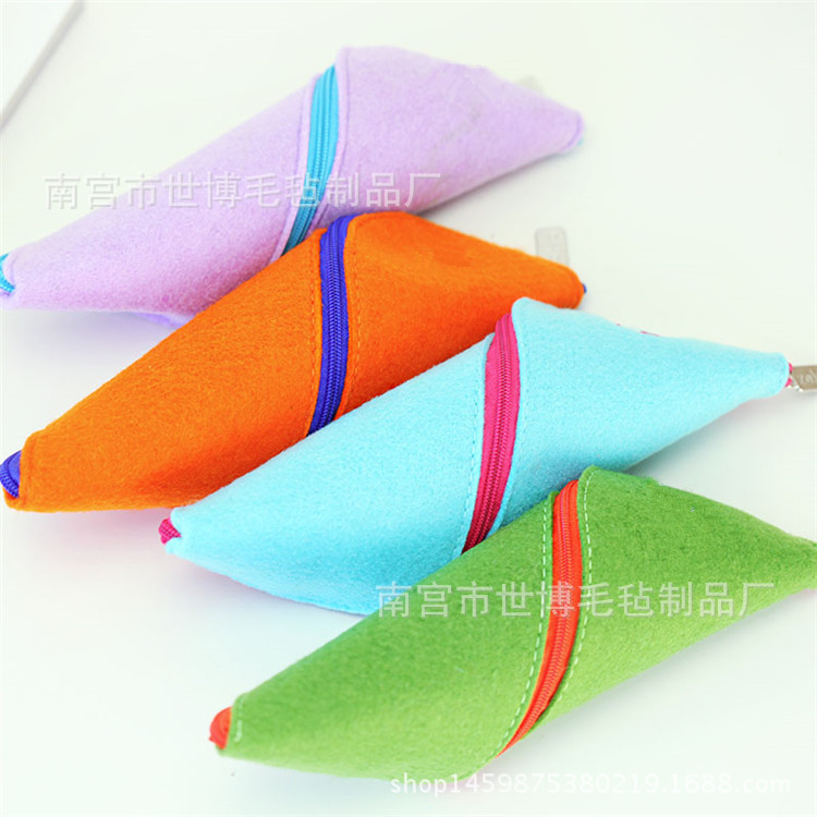 定制大容量学生收纳毛毡文具袋 创意高档毛毡笔袋 毛毡圆筒笔袋