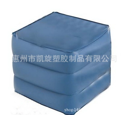 Factory pvc inflatable flocking mat travel inflatable three-legged stool inflatable flocking triangle mat