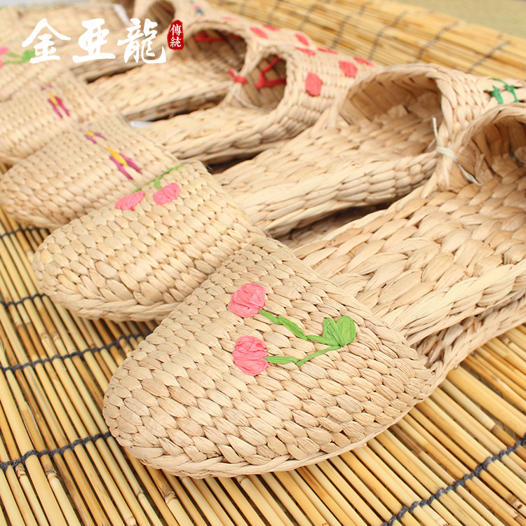 蒲草鞋草拖鞋草鞋 藤草编织精美工艺品手工植物工艺品-阿里巴巴