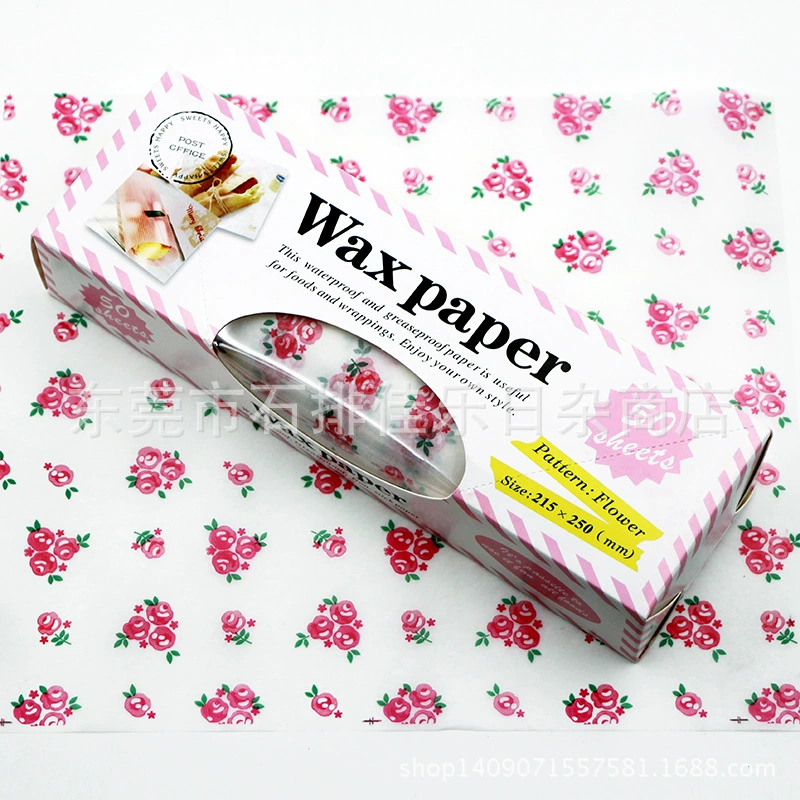 Пищевая упаковка жиростойкая бумага конфетная бумага Восковая бумага закуска бумажная прокладка 50 листов/коробка