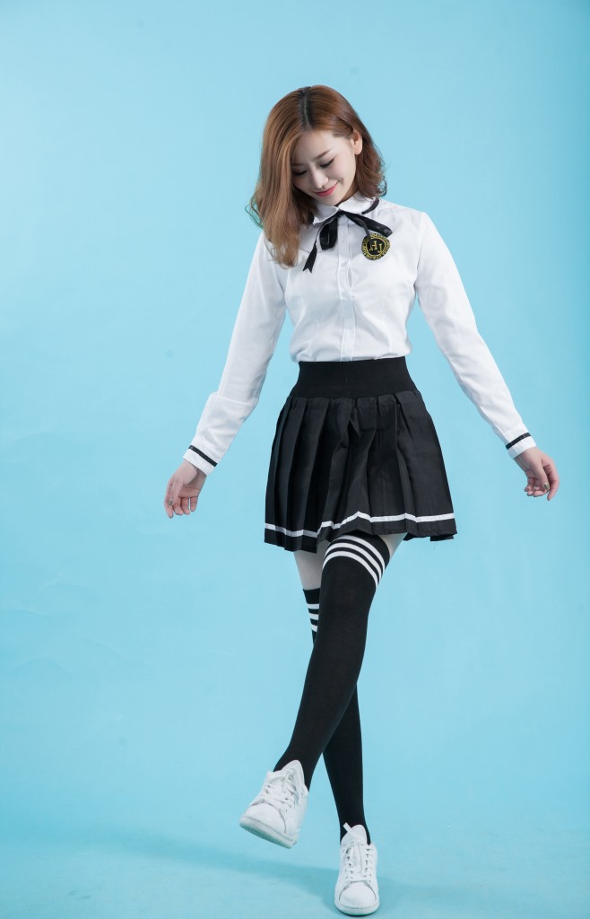 【日系JK制服圆领短袖衬衫百褶裙班服日本高