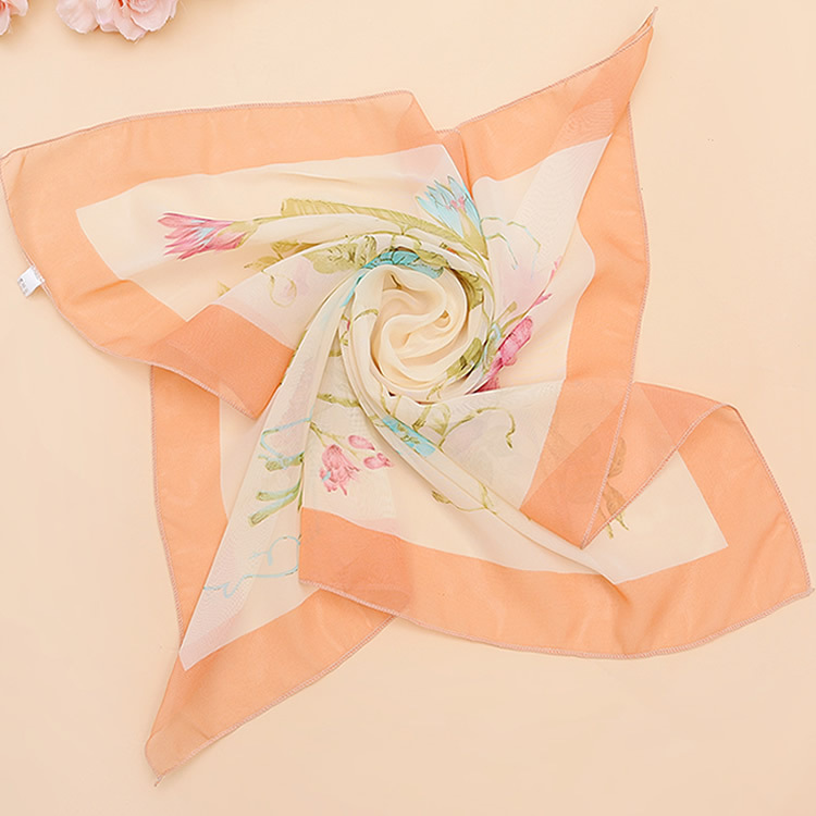 Lenço quadrado grande de chiffon e seda para mulher proteção_voghion.com