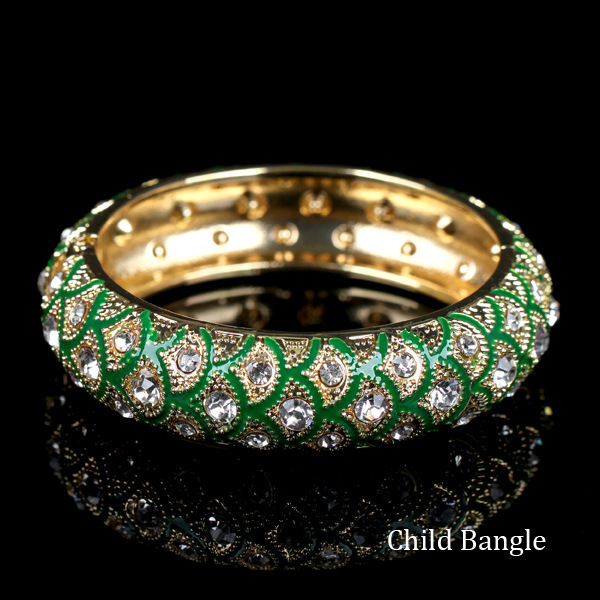 琪曼 热销欧美时尚大牌可爱彩画风格镶钻儿童手镯 3色BR-03141|ms