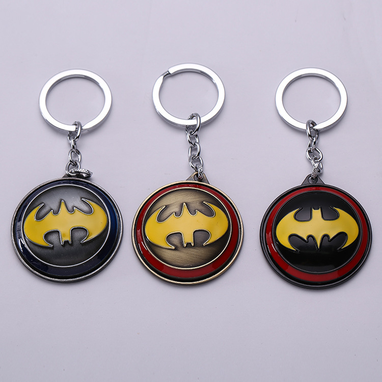 Factory Direct Sales Movie Peripherals Batman Logo 360-degree Rotatable Alloy Keychain Keychain Factory Direct Sales Movie Peripherals Batman Logo 360-degree Rotatable Alloy Keychain Keychain