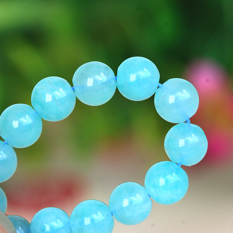 Natural Tianhe Stone Bracelet Blue Green Amazon Beads Tianhe Stone Bracelet Crystal Gem Jewelry Wholesale