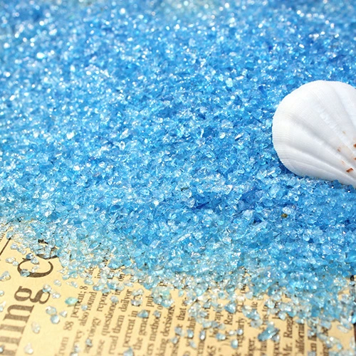 Синее стекло песок стекло цветные бусины цветной песок дно аквариума песок Аквариум Ландшафтный Камень микропейзаж украшения нижний песок