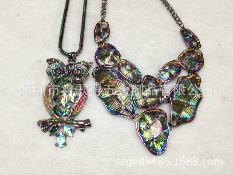 电镀电泳厂提供 个性首饰加工服务 西藏藏族毛衣链幻彩电镀加工